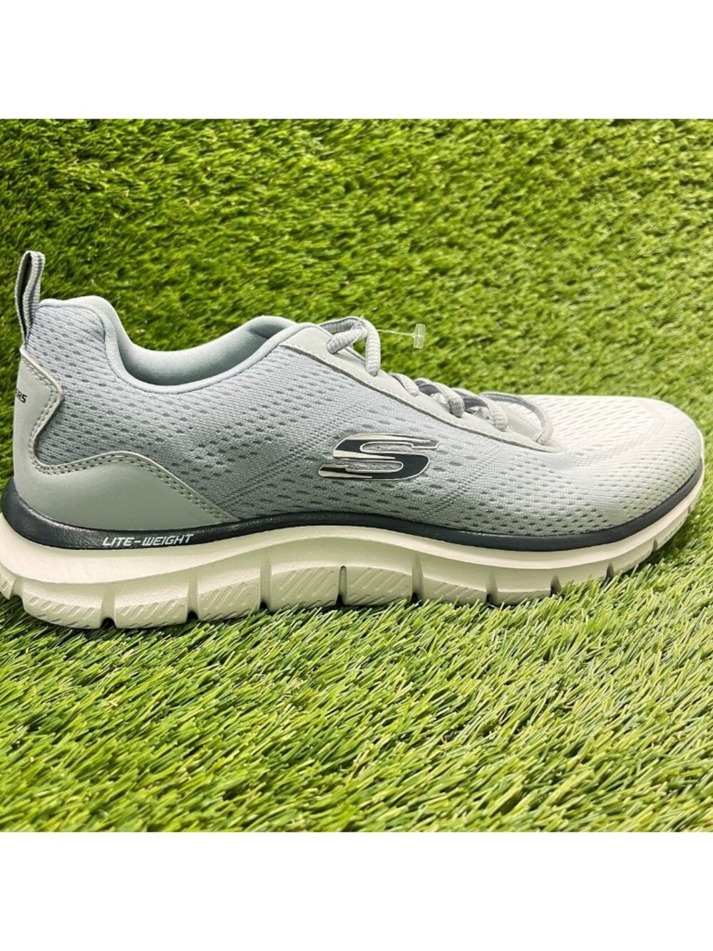 Skechers Track-Ripkent Mens Size 10.5 Gray White Athletic Running Shoes Sneakers